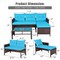 Costway 3PCS Patio Wicker Rattan Sofa Set Outdoor Sectional Conversation Set